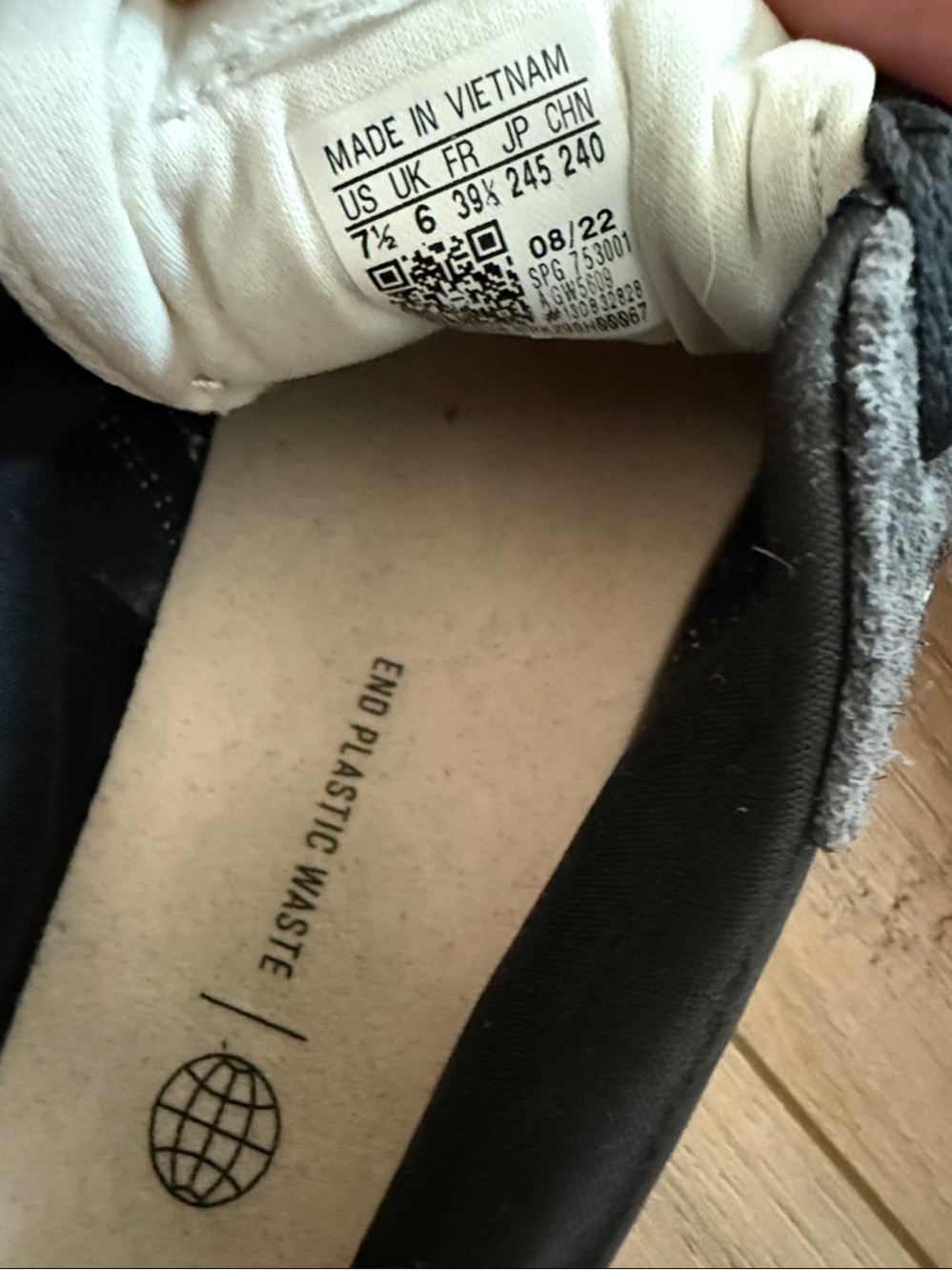 adidas Women’s Black & White Casual Sneakers - Picture 3 of 5